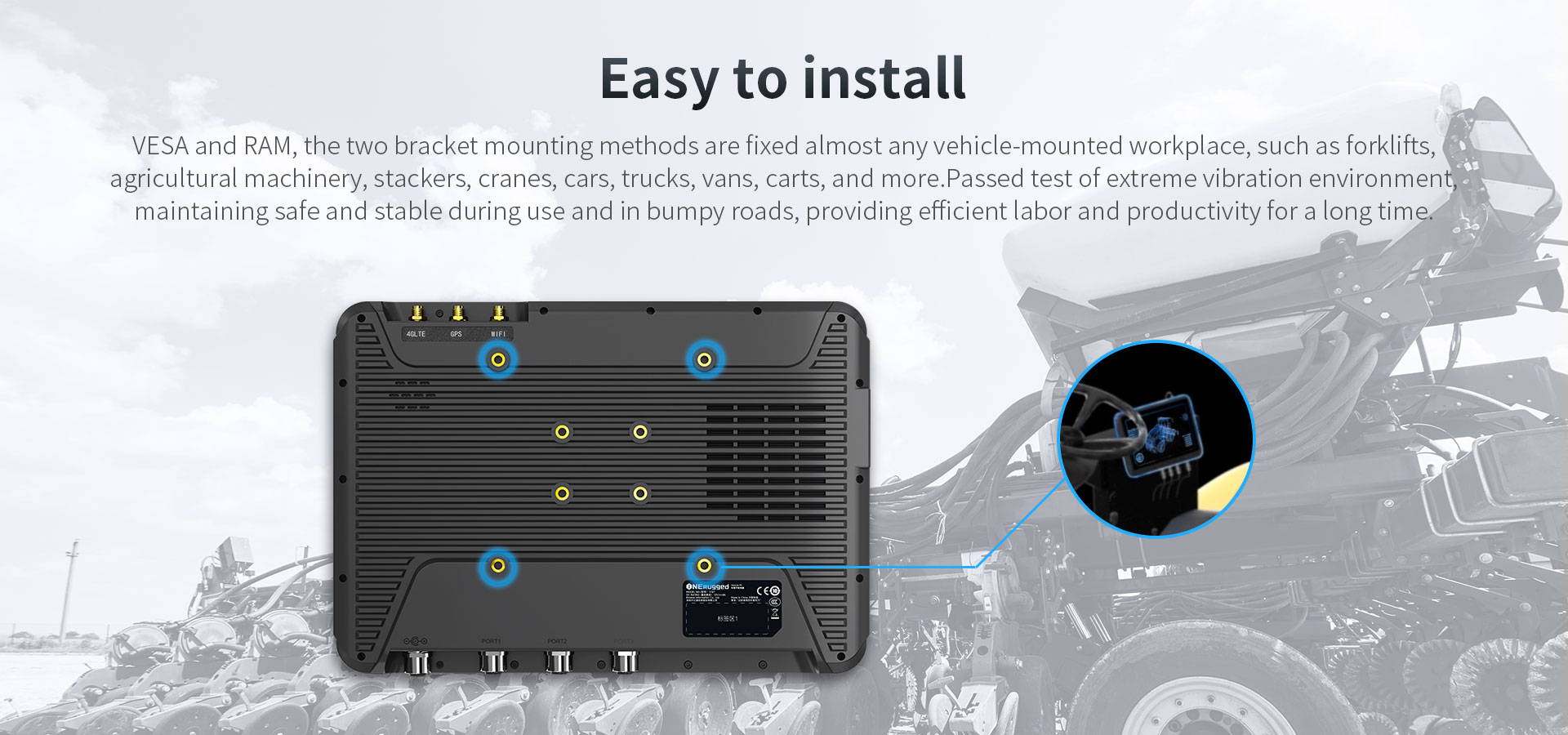 V10T 10.1'' Vehicle Tablet Android 12